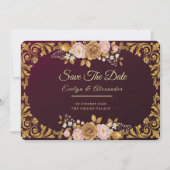 Elegant Royal Floral “Save the Date” Template Save The Date (Voorkant)