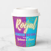 Elegant Royal Gender onthullen Paarse & Blauw Papieren Bekers (Achterkant)