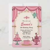 Elegant Royal Girls Tea Party Birthday Kaart (Voorkant)