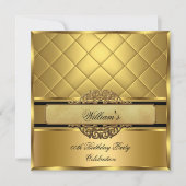 Elegant Royal Gold Birthday Party Kaart (Voorkant)