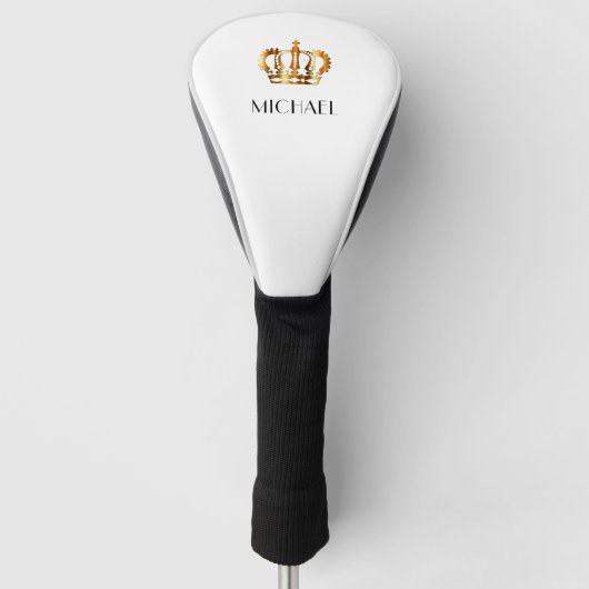 Elegant Royal Gold Crown Name Golfheadcover (Voorkant)