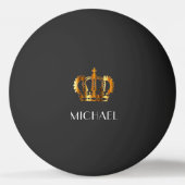 Elegant Royal Gold Crown Name Ping Pong Ball (Voorkant)