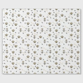 Elegant Royal Gold Crown Queen Bee Classic Wit Cadeaupapier (Vlak)