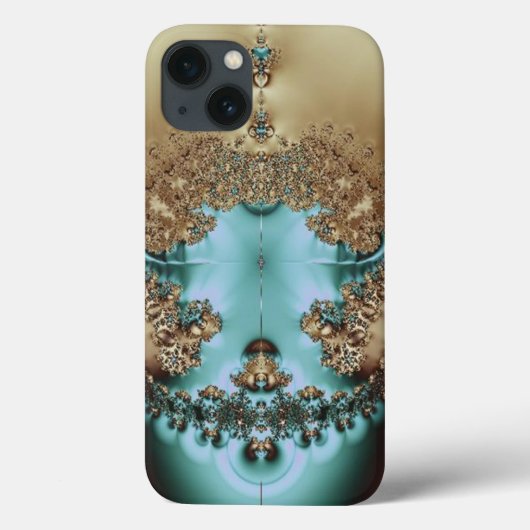 Elegant Royal Gold en Aqua Case-Mate iPhone Case (Achterkant)