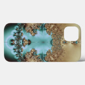 Elegant Royal Gold en Aqua Case-Mate iPhone Case (Achterkant (horizontaal))