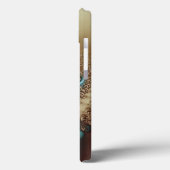 Elegant Royal Gold en Aqua Case-Mate iPhone Case (Achterkant / Links)