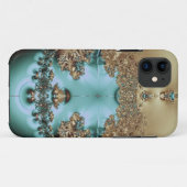 Elegant Royal Gold en Aqua Case-Mate iPhone Case (Achterkant (horizontaal))