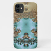 Elegant Royal Gold en Aqua Design Case-Mate iPhone Case (Achterkant)