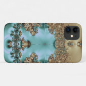 Elegant Royal Gold en Aqua Design Case-Mate iPhone Case (Achterkant (horizontaal))