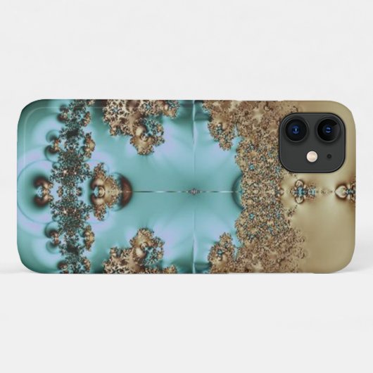 Elegant Royal Gold en Aqua Design Case-Mate iPhone Case (Achterkant (horizontaal))