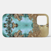 Elegant Royal Gold en Aqua Hoesje-Mate iPhone Case (Achterkant (horizontaal))