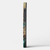 Elegant Royal Gold en Aqua Hoesje-Mate iPhone Case (Achterkant / Links)