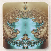 Elegant Royal Gold en Aqua Onderzetter (Voorkant)