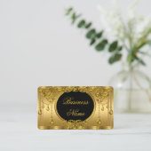 Elegant Royal Gold en Black Visitekaartje (Staand voorkant)