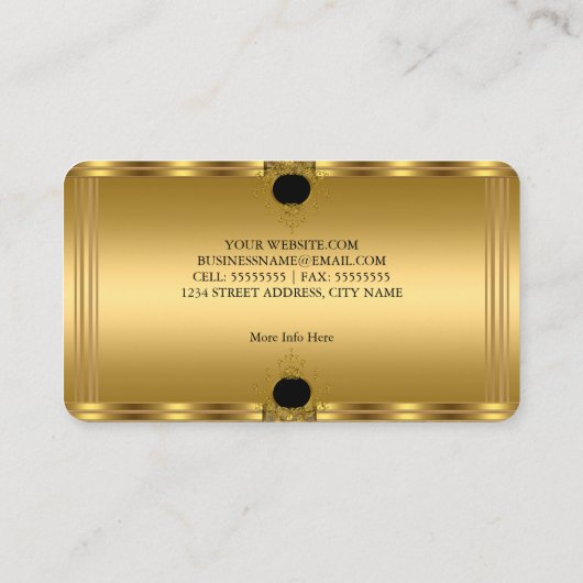 Elegant Royal Gold en Black Visitekaartje (Achterkant)