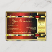 Elegant Royal Gold en Red Marble met diamanten Visitekaartje (Achterkant)