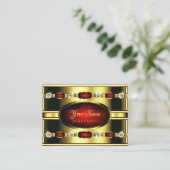 Elegant Royal Gold en Red Marble met diamanten Visitekaartje (Staand voorkant)