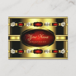 Elegant Royal Gold en Red Marble met diamanten Visitekaartje