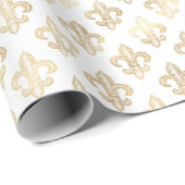 Elegant Royal Gold Fleur De Lis  Cadeaupapier (Rol Hoek)