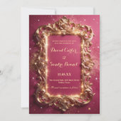 Elegant Royal Gold & Pink Modern Wedding Save The Date (Voorkant)