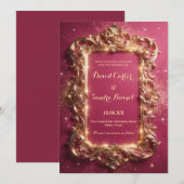 Elegant Royal Gold & Pink Modern Wedding Save The Date (Voorkant / Achterkant)