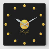 Elegant Royal Golden Vierkante Klok (Voorkant)