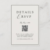 Elegant Royal Ivory & Black QR Code Wedding RSVP  Informatiekaartje (Voorkant)