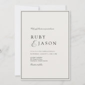 Elegant Royal Ivory & Black  Wedding Kaart (Voorkant)