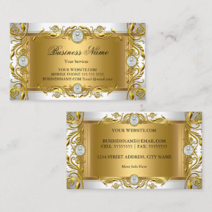 Elegant  Royal Jewel Wit Gouden Gouden Blad Visitekaartje