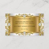 Elegant  Royal Jewel Wit Gouden Gouden Blad Visitekaartje (Achterkant)