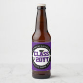 Elegant Royal Paars Class of 2023 Afstuderen Bier Etiket (Voorkant)