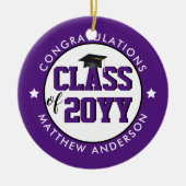 Elegant Royal Paars Class of 2023 Afstuderen Keramisch Ornament (Voorkant)
