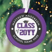 Elegant Royal Paars Class of 2023 Afstuderen Ornament