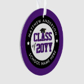 Elegant Royal Paars Class of 2023 Afstuderen Ornament (voorkant)