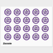 Elegant Royal Paars Class of 2023 Afstuderen Ronde Sticker (Vel)