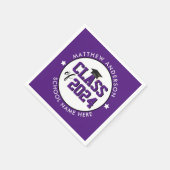 Elegant Royal Paars Class of 2023 Afstuderen Servet (Hoek)