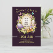 Elegant Royal Paars Easter Style Vrijgezellenfeest Kaart (Staand voorkant)