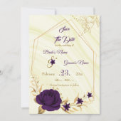 elegant royal paars gold floral save the date (Voorkant)