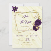 elegant royal paars gold floral save the date (Voorkant)