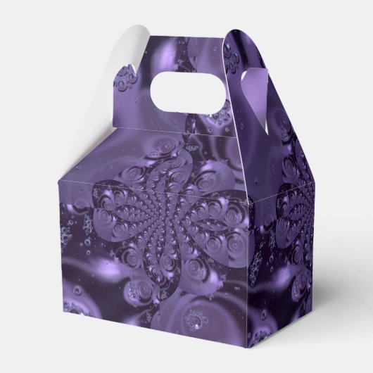 Elegant Royal Paars Liquid Sparkle Bedankdoosjes (Achterkant)