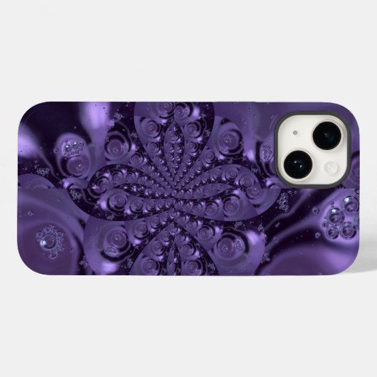Elegant Royal Paars Liquid Sparkle Case-Mate iPhone Case (Achterkant (horizontaal))