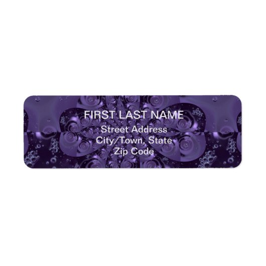 Elegant Royal Paars Liquid Sparkle Etiket (Voorkant)