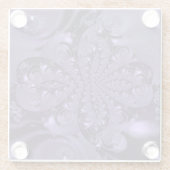 Elegant Royal Paars Liquid Sparkle Glazen Onderzetter (Achterkant)