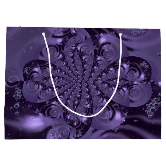 Elegant Royal Paars Liquid Sparkle Groot Cadeauzakje (Achterkant)