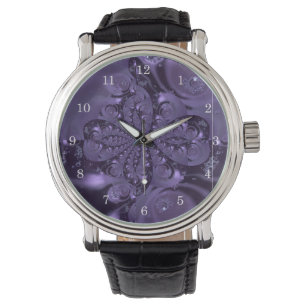 Elegant Royal Paars Liquid Sparkle Horloge