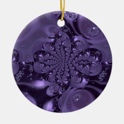 Elegant Royal Paars Liquid Sparkle Keramisch Ornament (Voorkant)
