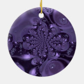 Elegant Royal Paars Liquid Sparkle Keramisch Ornament (Achterkant)