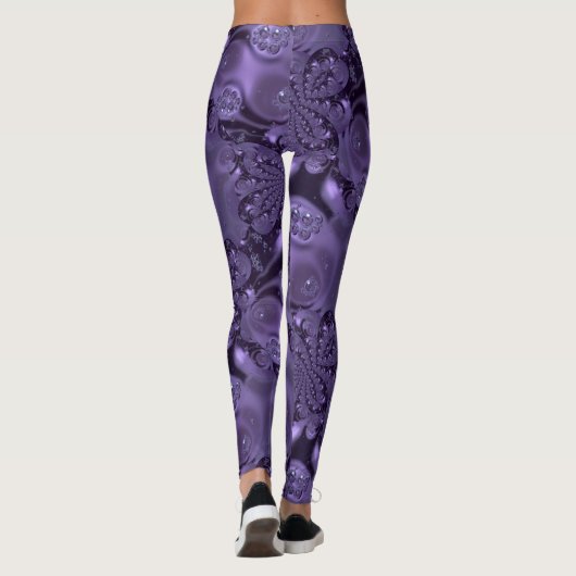Elegant Royal Paars Liquid Sparkle Leggings (Achterkant)