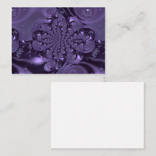 Elegant Royal Paars Liquid Sparkle Notitiekaartje (Voorkant / Achterkant)