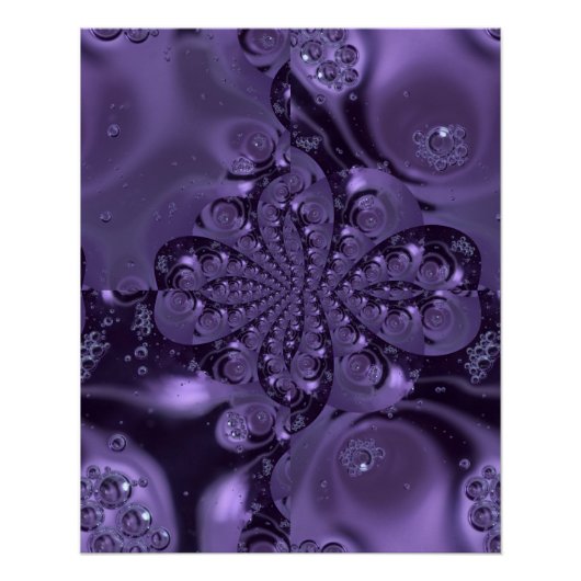 Elegant Royal Paars Liquid Sparkle Perfect Poster (Voorkant)